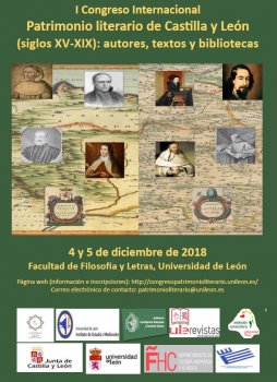 I Congreso Internacional Patrimonio literario de Castilla y León  (siglos XV-XIX)