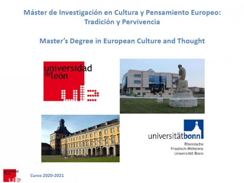 Plazo de preinscripción - Master en Cultura y Pensamiento Europeo