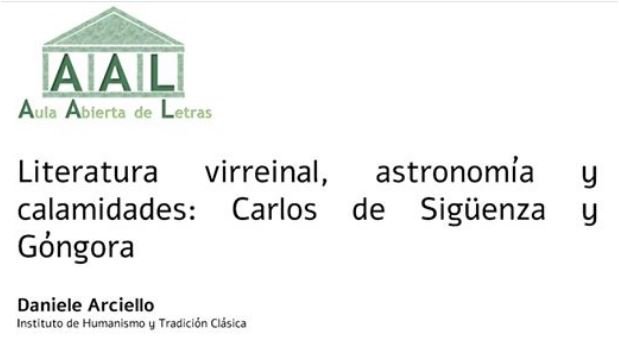 AULA ABIERTA DE LETRAS - Literatura virreinal, astronomía y calamidades