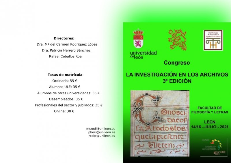 CONGRESO: LA INVESTIGACIÓN DE LOS ARCHIVOS 3º EDICIÓN